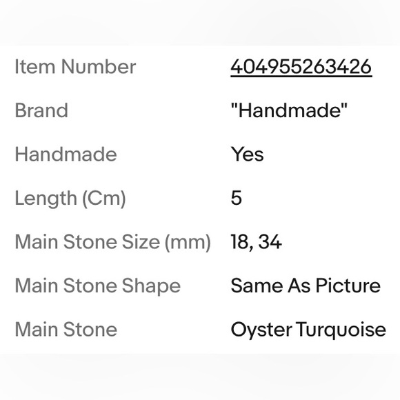 OYSTER TURQUOISE PENDANT - Picture 2 of 3